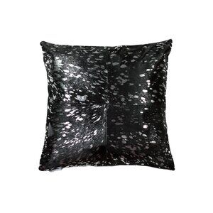 Natural Home Decor Torino Cowhide Pillow | 1-Piece | Silver & black | 18"x18"